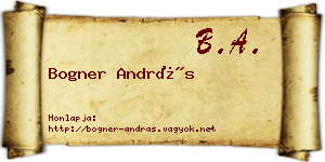 Bogner András névjegykártya